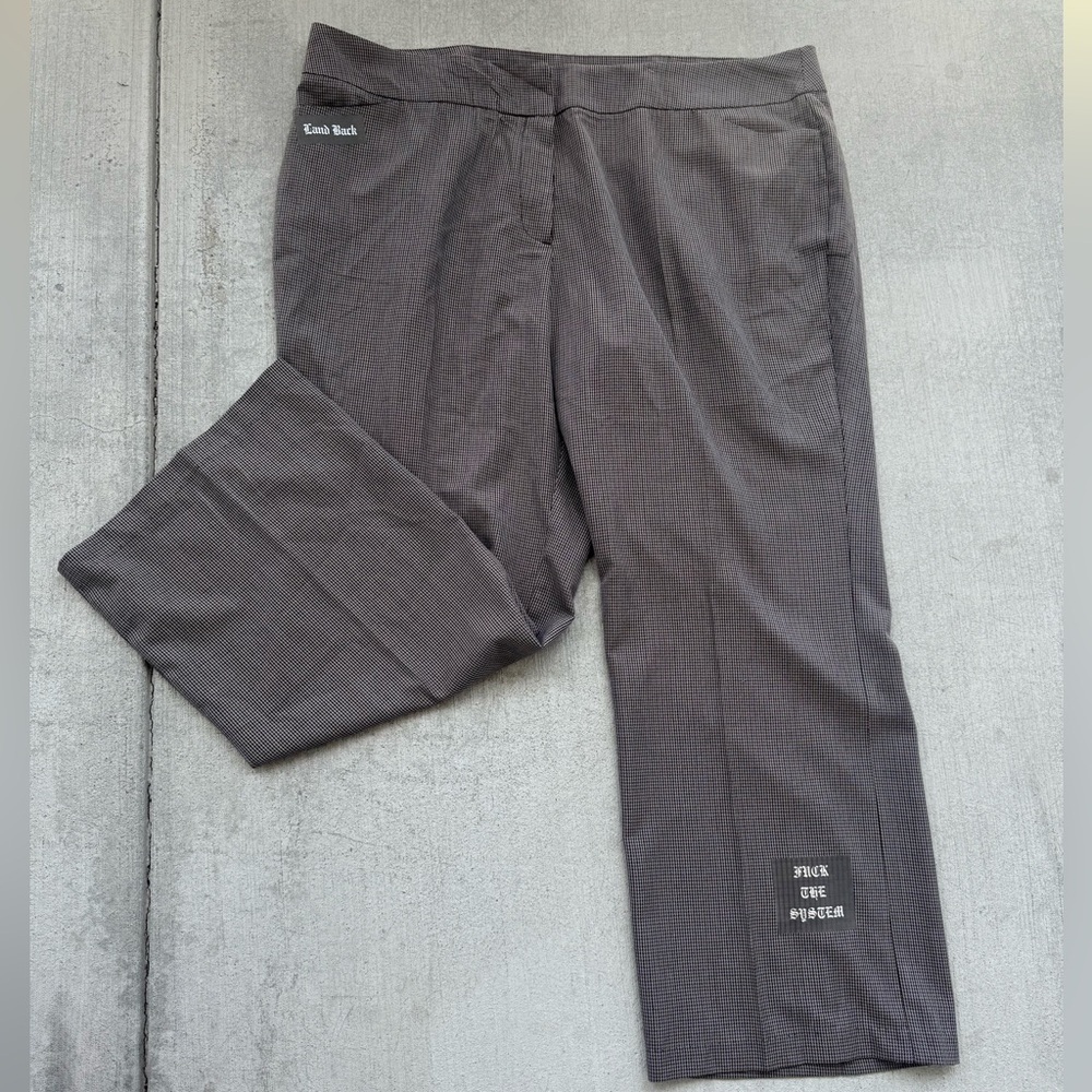 Avenue Houndstooth Print Slacks - image 1